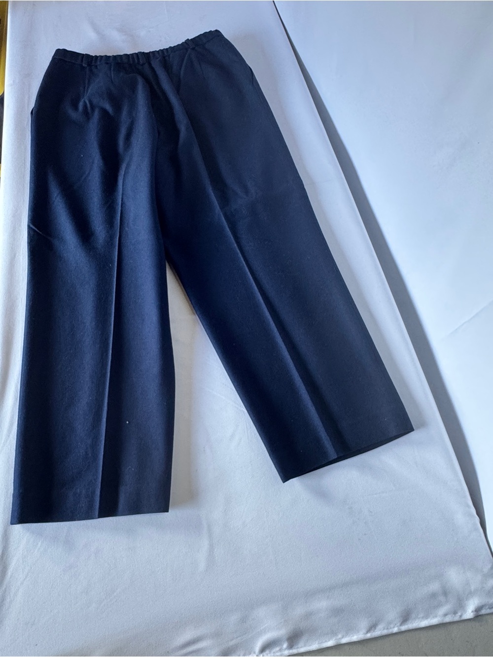 Pendleton Vintage 100% Virgin Wool Navy Blue Wide Leg Trousers Size 18